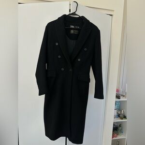 ZARA Black Wool Coat (Small)